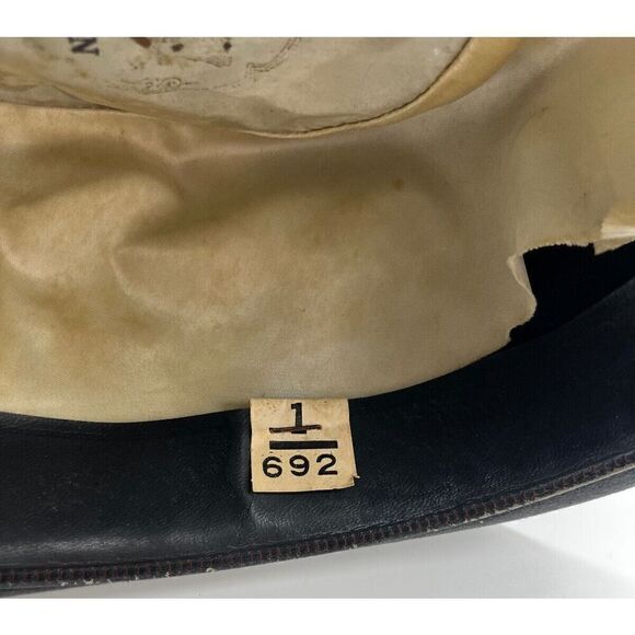 Vintage‎ 1950s John B. Stetson Royal De Luxe Black Fedora Hat  Size 7-1/4 - Picture 7 of 8